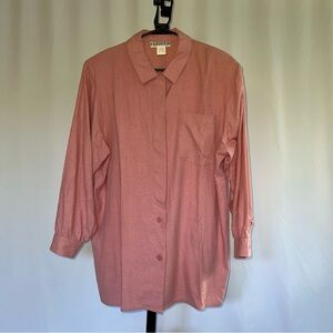Feruccio Vintage 90s Button Down Silk Shirt Dusty Pink